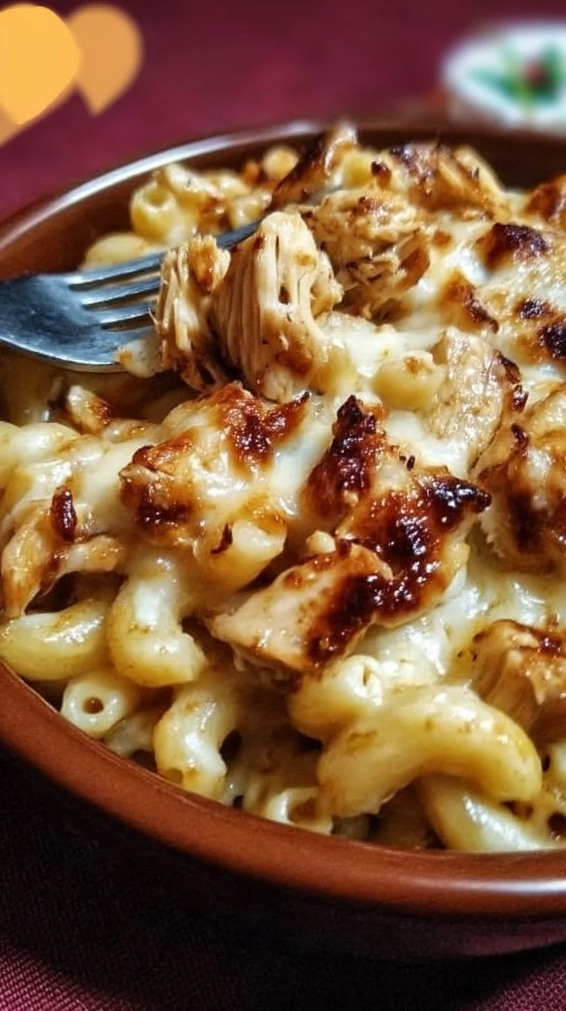Delicious BBQ Chicken Mac and Cheese served in a bowl