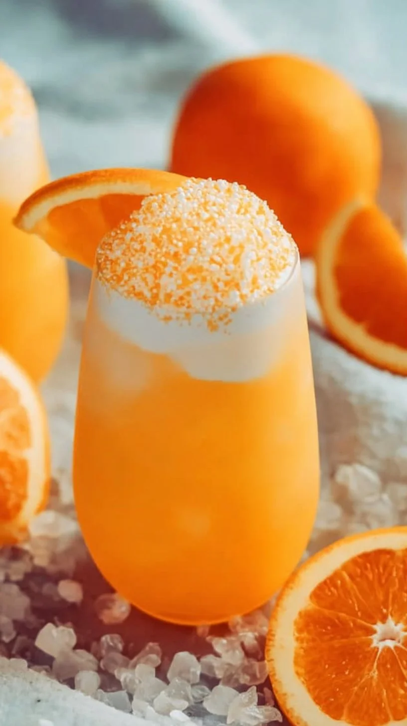 Delicious Orange Creamsicle cocktail garnished with an orange slice.