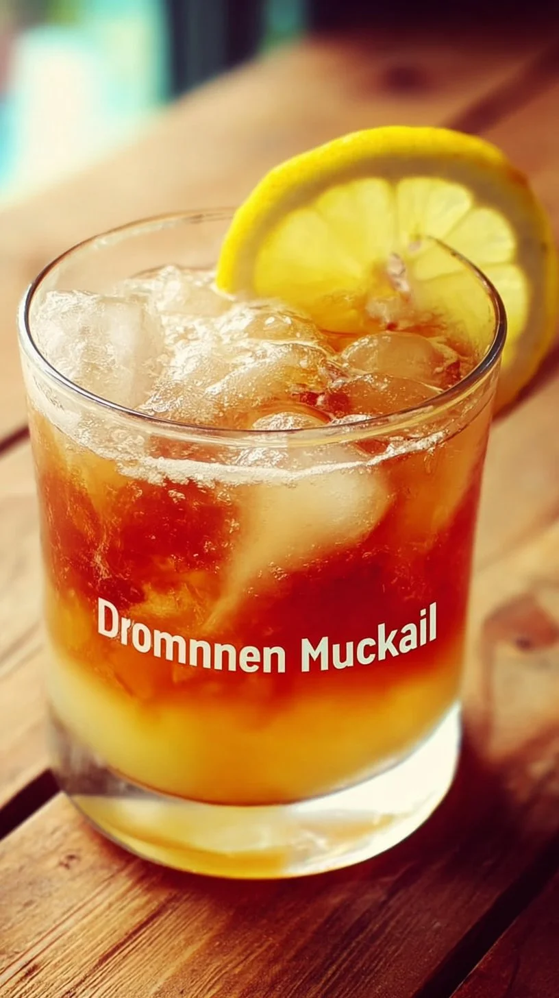 A refreshing spiced rum cocktail garnished with citrus and herbs.