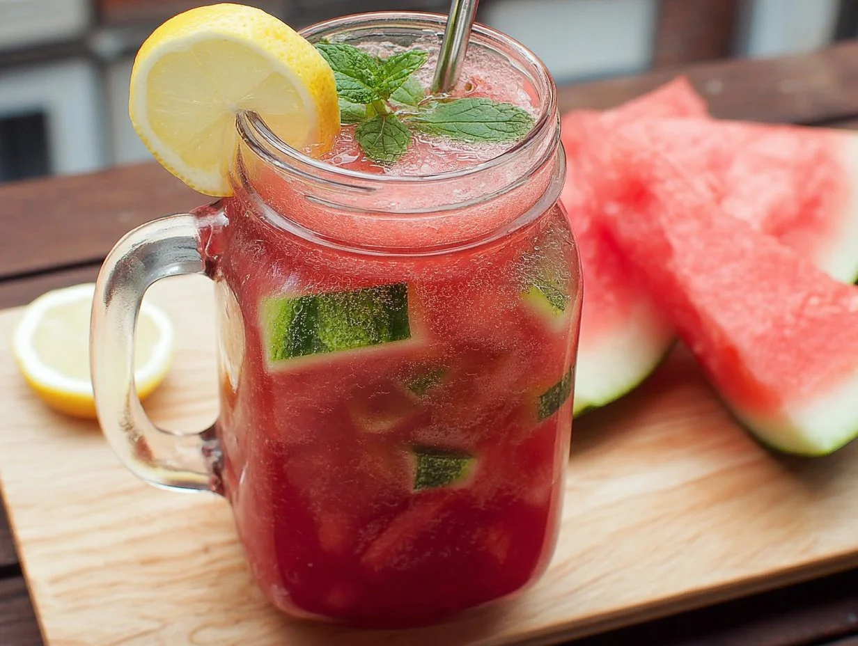 Refreshing watermelon lemonade recipe without added sugar